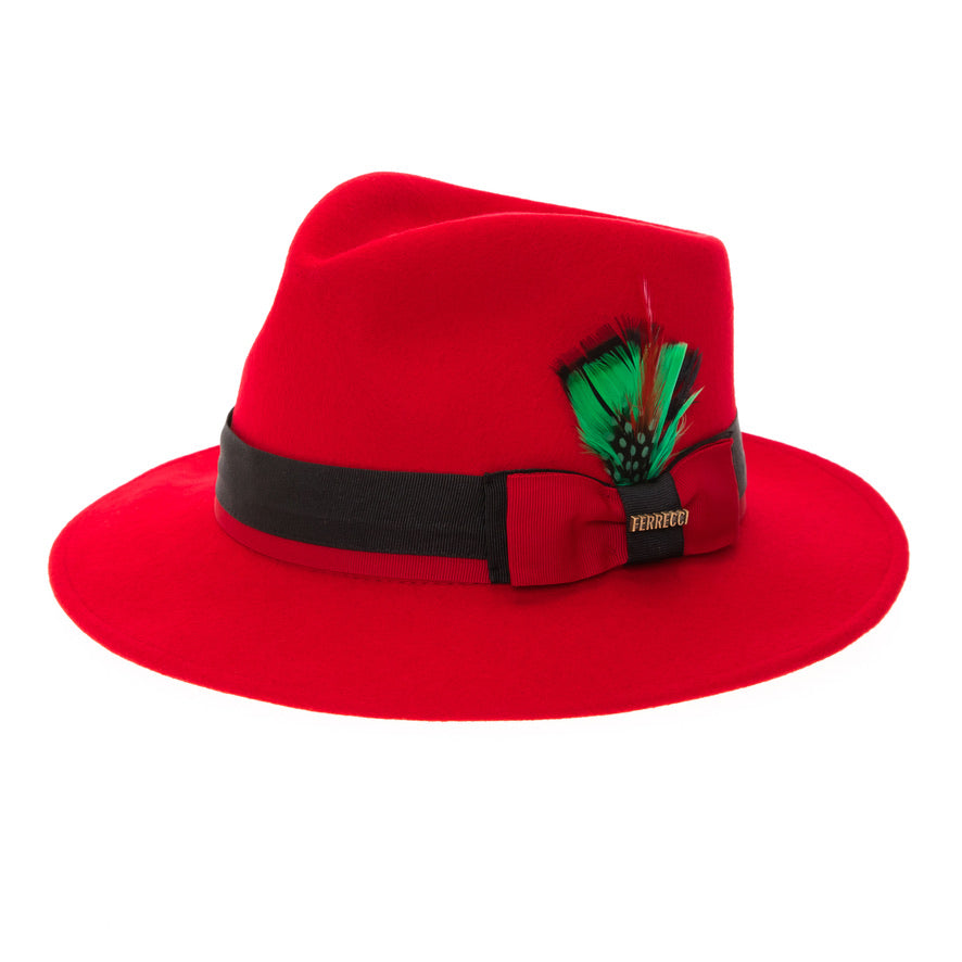 Two-toned Fedora hat and bag Grayson Fedora Crushable Two Tone Black and Red Bottom Hat  main image 3
