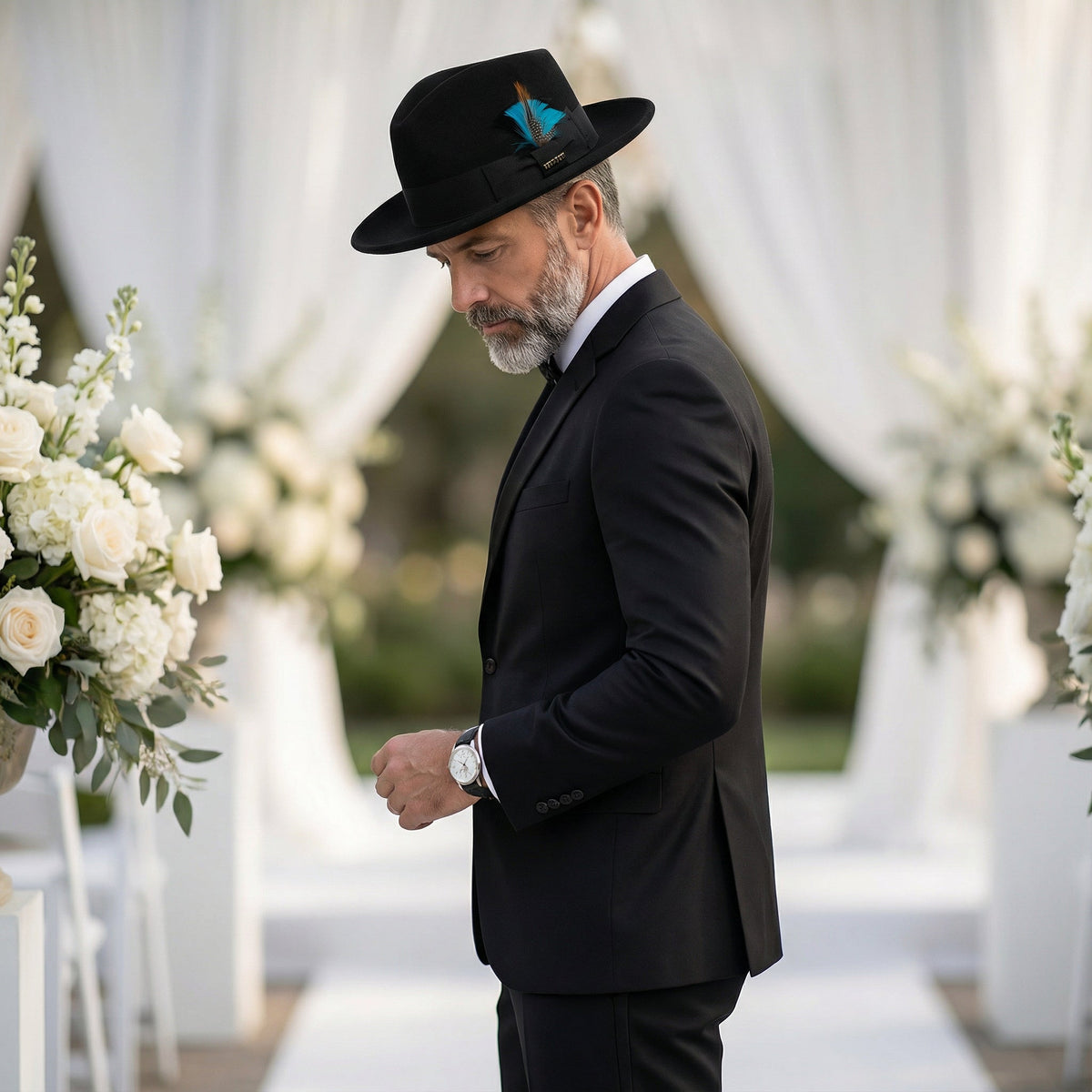 Black Crushable Wool Felt Fedora Hat for Men – 100% Australian Wool