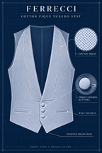 Ferrecci Dart Universal Fit PK Tuxedo Cotton Vest S-6XL