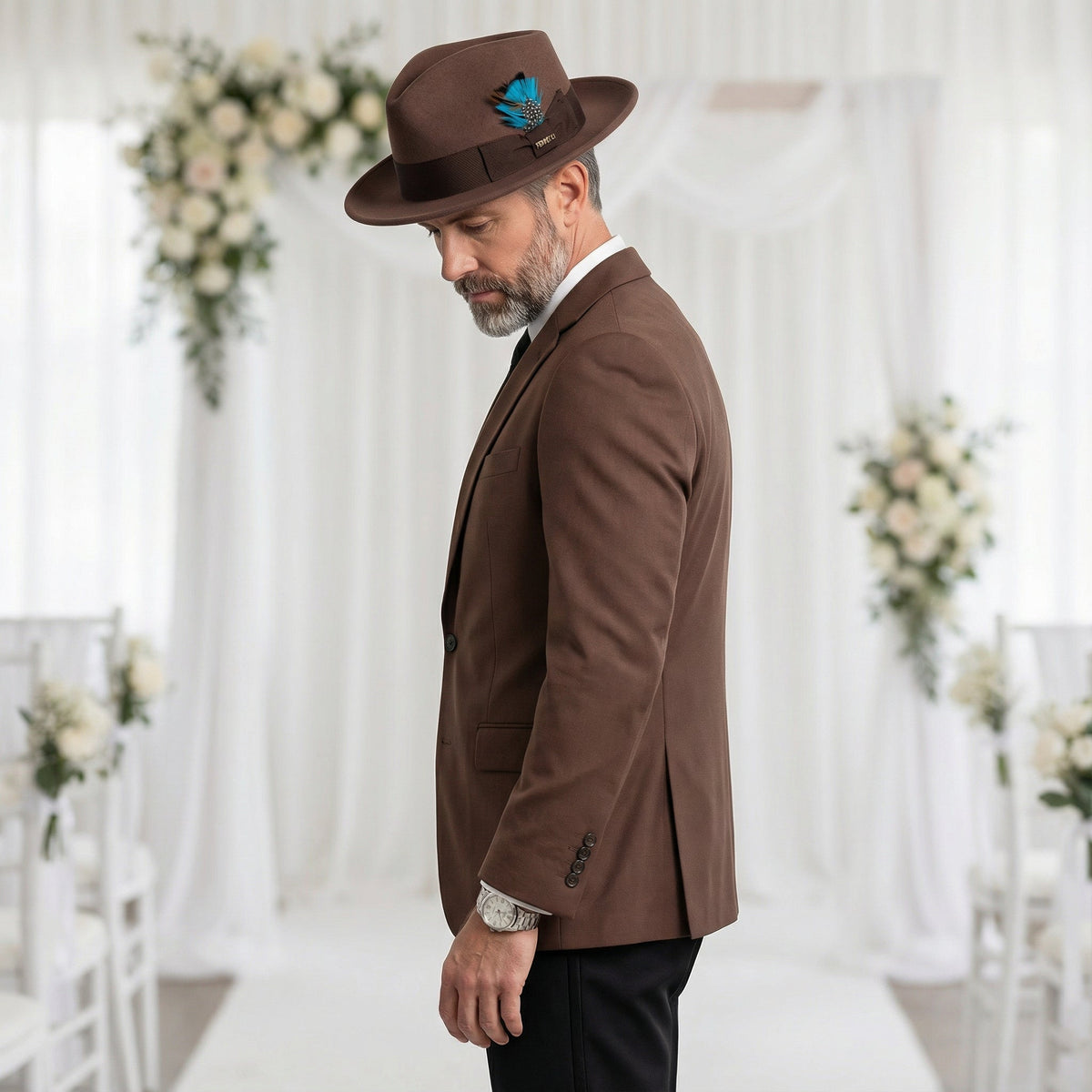 Brown Crushable Wool Felt Fedora Hat for Men – 100% Australian Wool