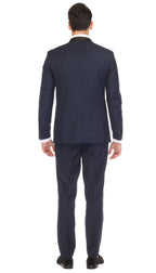 Ferrecci Men's Reno Navy / Black Slim Fit Shawl Lapel 2 Piece Tuxedo Suit Set