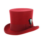 Red Wool Felt Top Hat for Men & Women | Ferrecci