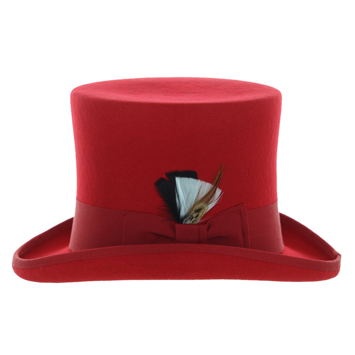 Red Wool Felt Top Hat for Men & Women | Ferrecci