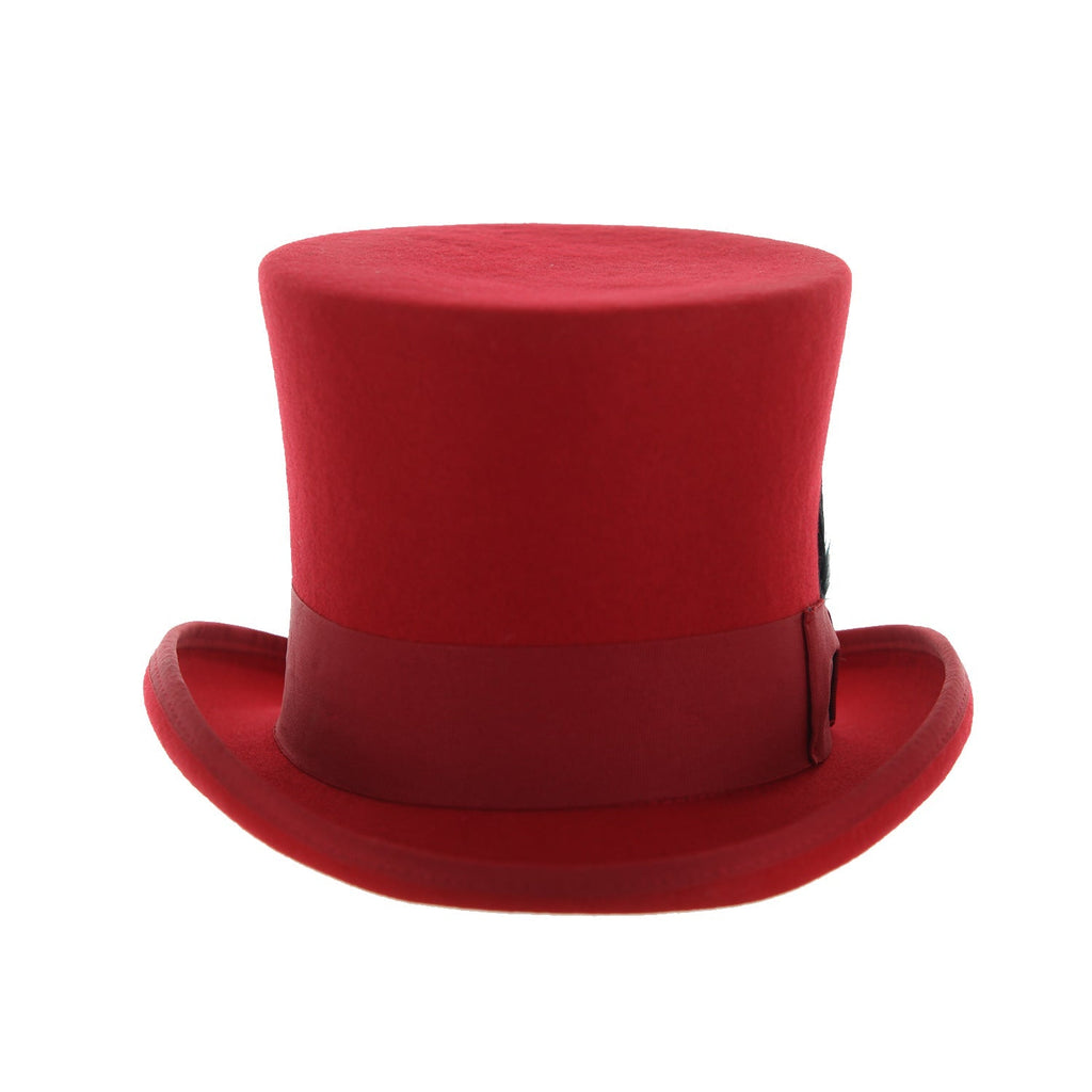 Red Wool Felt Top Hat for Men & Women | Ferrecci