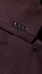Belmont Notch Lapel Tweed Rich Brown Suit With Peak Stiching.