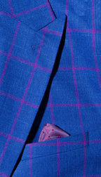 The Kingston Men's Blue Checker Slim Fit 3-Piece Suit — Sharp, Modern, Wedding-Ready