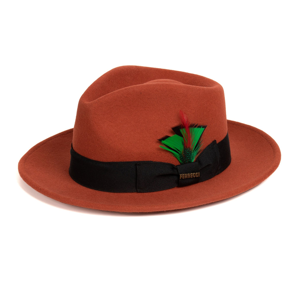 Rust Crushable Wool Felt Fedora Hat for Men – 100% Australian Wool