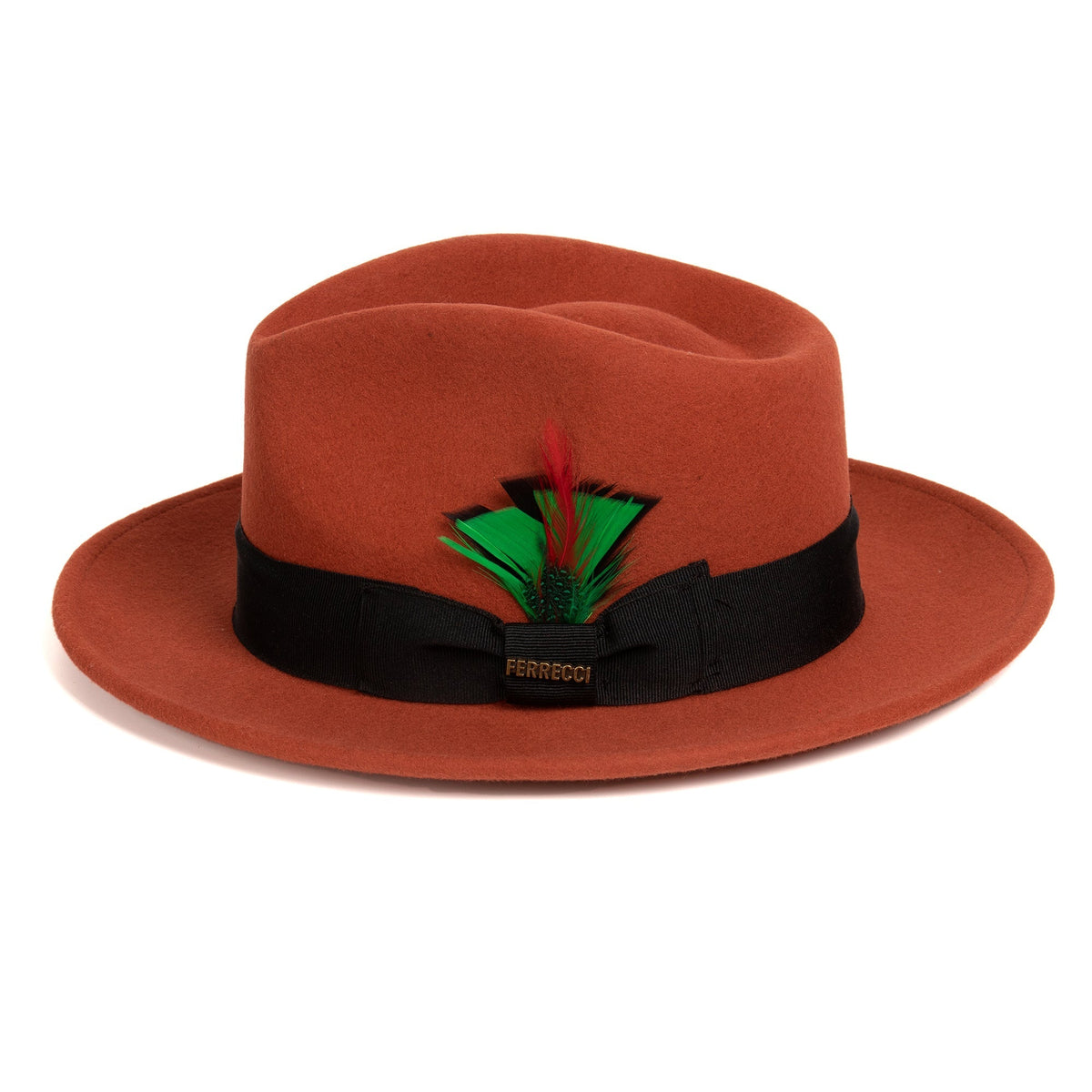 Rust Crushable Wool Felt Fedora Hat for Men – 100% Australian Wool