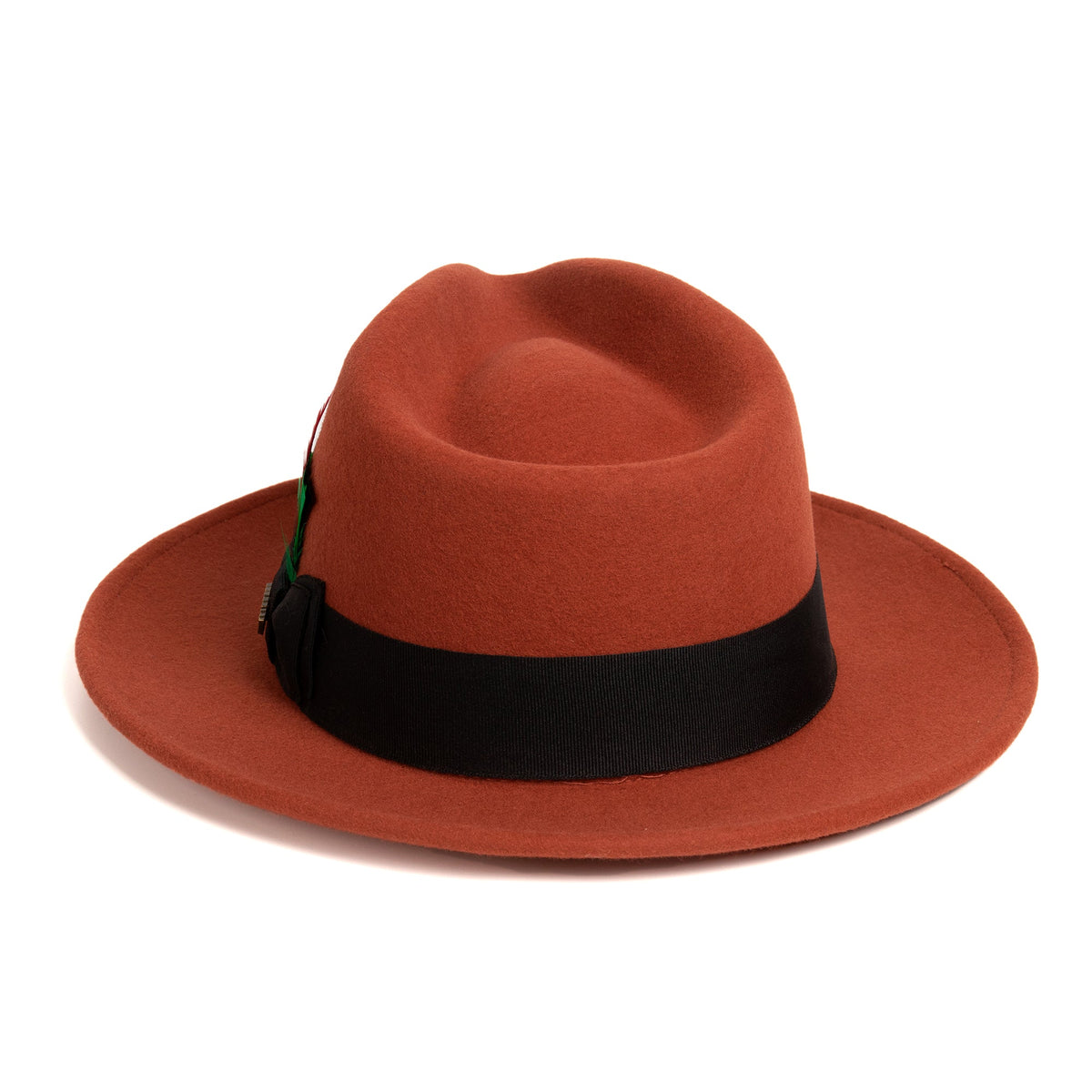 Rust Crushable Wool Felt Fedora Hat for Men – 100% Australian Wool