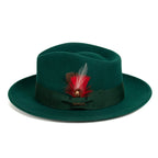 Crushable Hunter Green 100% Australian Wool Fedora Hat