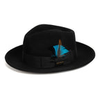 Black Crushable Wool Felt Fedora Hat for Men – 100% Australian Wool