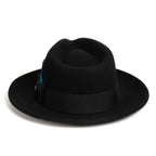 Black Crushable Wool Felt Fedora Hat for Men – 100% Australian Wool