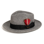 Gray Melange Crushable Wool Felt Fedora Hat for Men – 100% Australian Wool