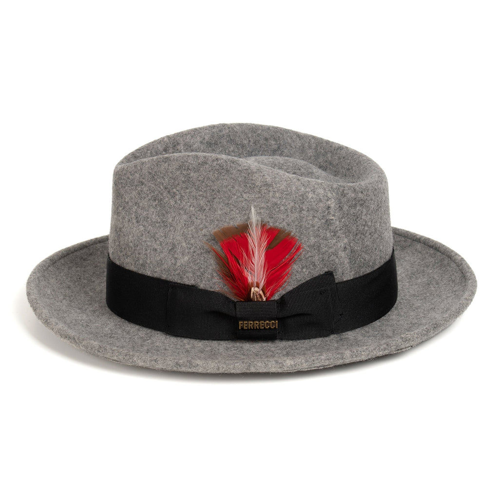 Gray Melange Crushable Wool Felt Fedora Hat for Men – 100% Australian Wool