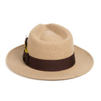 Beige Melange Crushable Wool Felt Fedora Hat for Men – 100% Australian Wool
