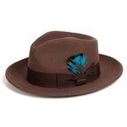 Brown Crushable Wool Felt Fedora Hat for Men – 100% Australian Wool