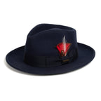 Navy Blue Crushable Wool Felt Fedora Hat for Men – 100% Australian Wool