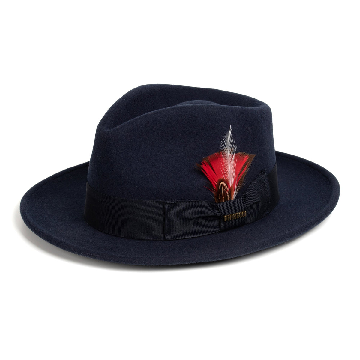 Navy Blue Crushable Wool Felt Fedora Hat for Men – 100% Australian Wool