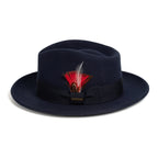 Navy Blue Crushable Wool Felt Fedora Hat for Men – 100% Australian Wool