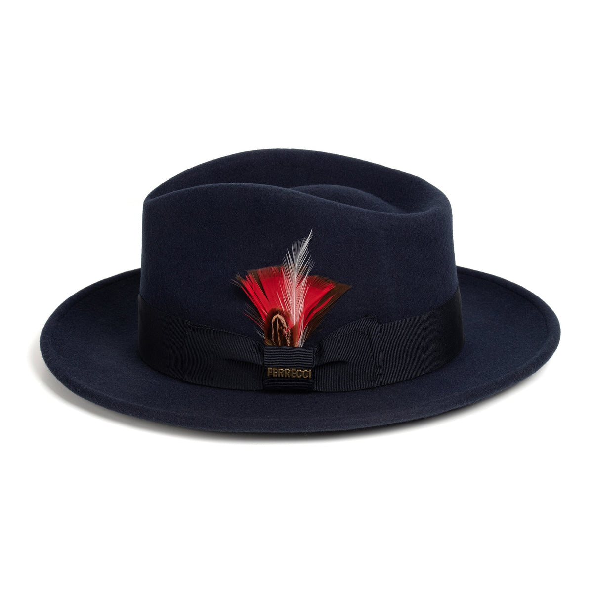 Navy Blue Crushable Wool Felt Fedora Hat for Men – 100% Australian Wool