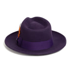 Purple Crushable Wool Felt Fedora Hat for Men – 100% Australian Wool