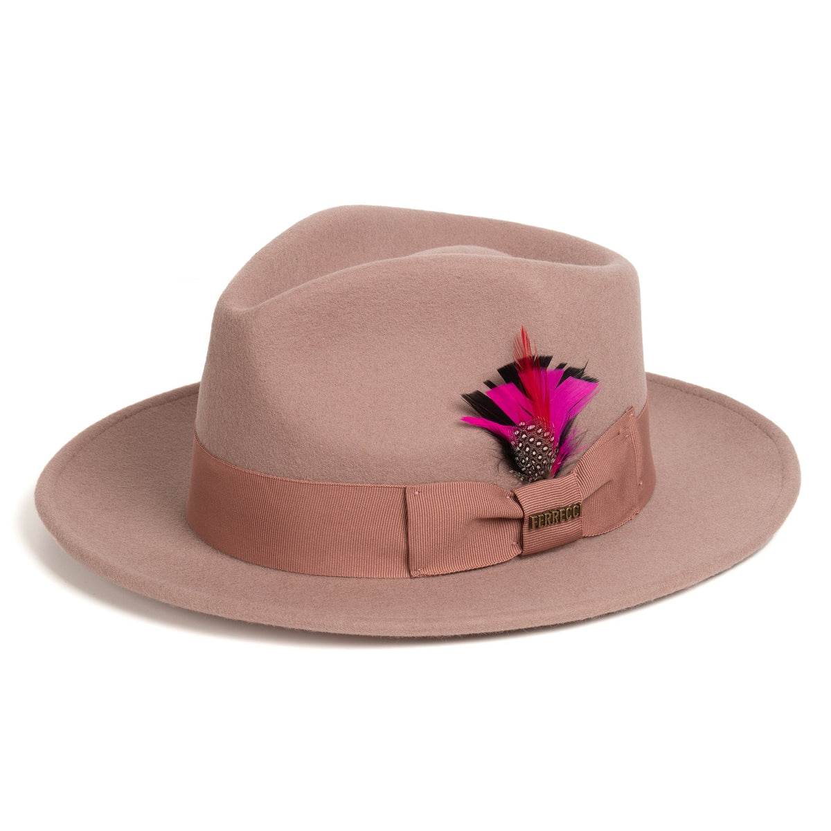 Dusty Pink Crushable Wool Felt Fedora Hat for Men – 100% Australian Wool