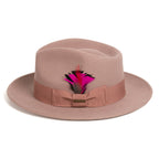 Dusty Pink Crushable Wool Felt Fedora Hat for Men – 100% Australian Wool