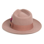 Dusty Pink Crushable Wool Felt Fedora Hat for Men – 100% Australian Wool
