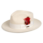 Off-White Crushable Wool Felt Fedora Hat for Men – 100% Australian Wool