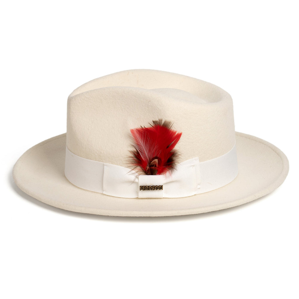 Off-White Crushable Wool Felt Fedora Hat for Men – 100% Australian Wool