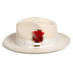 Off-White Crushable Wool Felt Fedora Hat for Men – 100% Australian Wool
