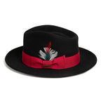 Black/Red Crushable Wool Felt Fedora Hat for Men – 100% Australian Wool