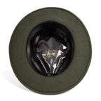 Olive Green Crushable Wool Felt Fedora Hat for Men – 100% Australian Wool