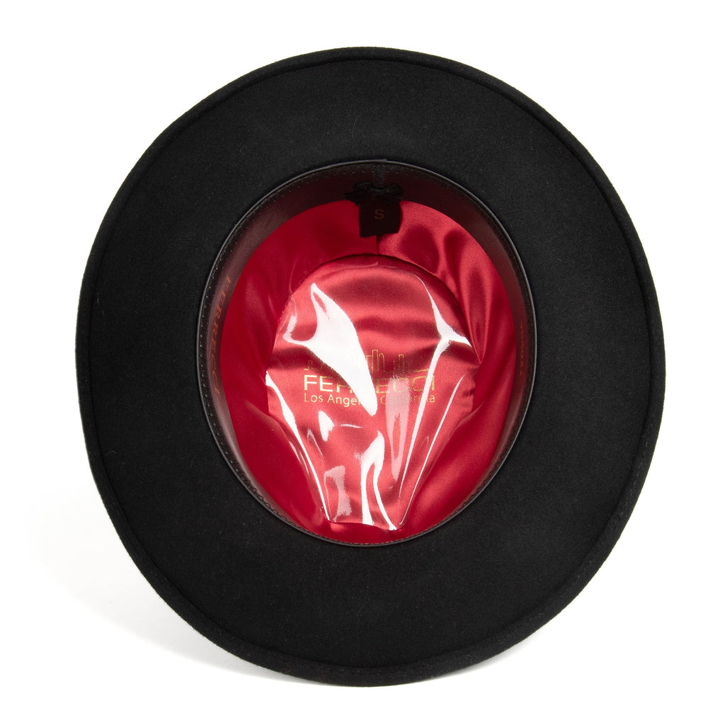 Crushable Black/Gold 100% Australian Wool Fedora Hat