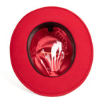 Crushable Red/Black 100% Australian Wool Fedora Hat