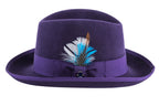 Ferrecci Authentic PURPLE Wool Felt Homburg Godfather Hat