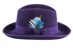 Ferrecci Purple Wool Felt Homburg Godfather Hat
