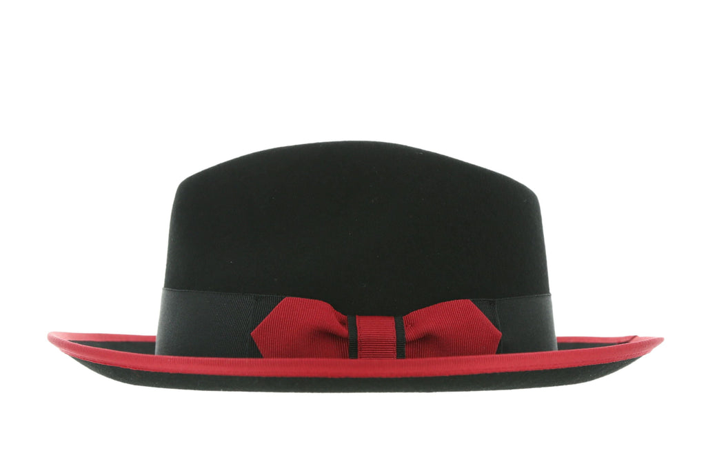Ferrecci Jacob Trilby Soft 100% Australian Wool Felt Body With Removable Feather Red Black Hat Great for Travel