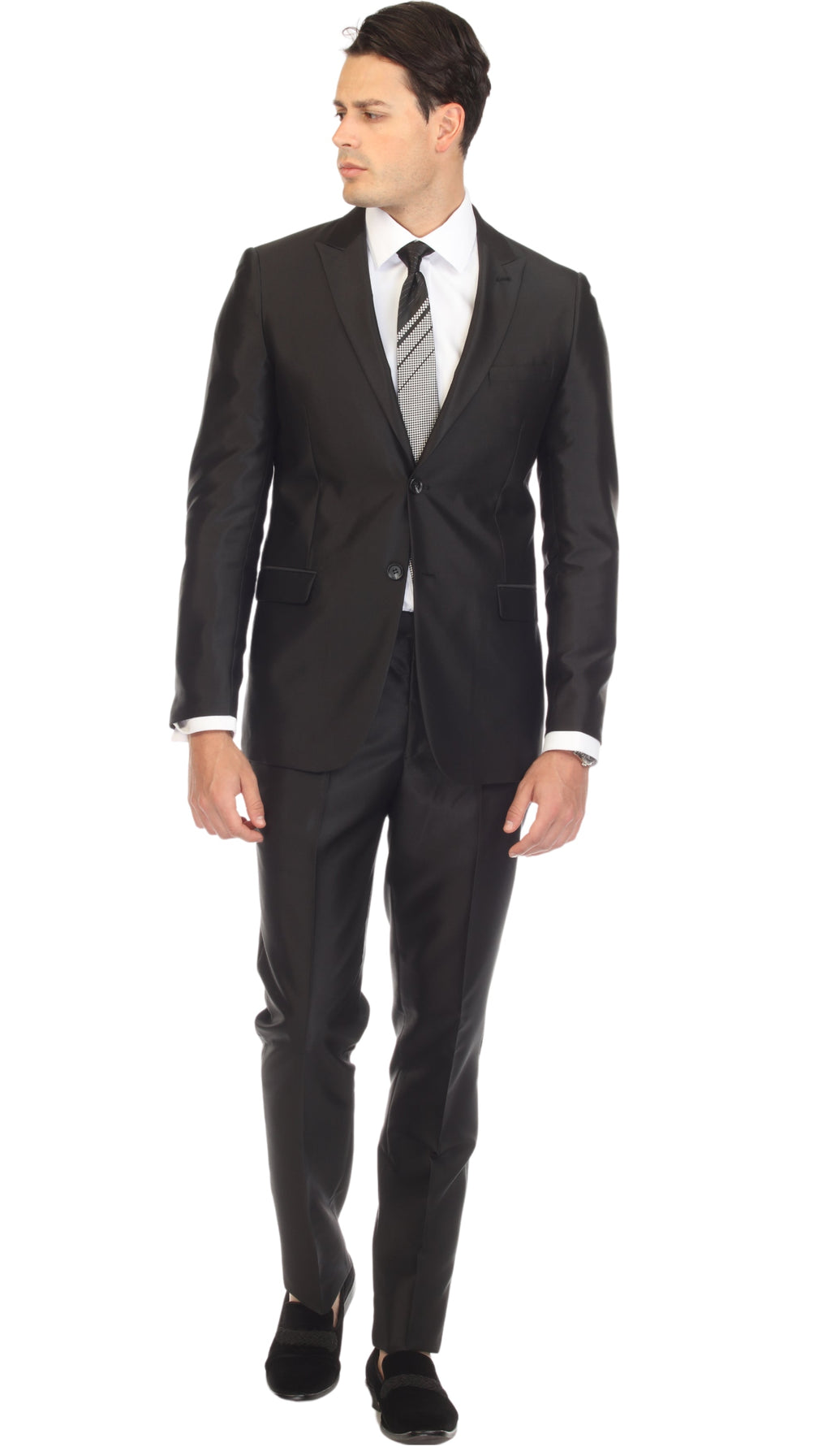 Oxford Black Sharkskin Slim Fit 2 Piece Suit