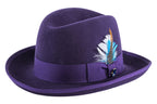 Ferrecci Purple Wool Felt Homburg Godfather Hat