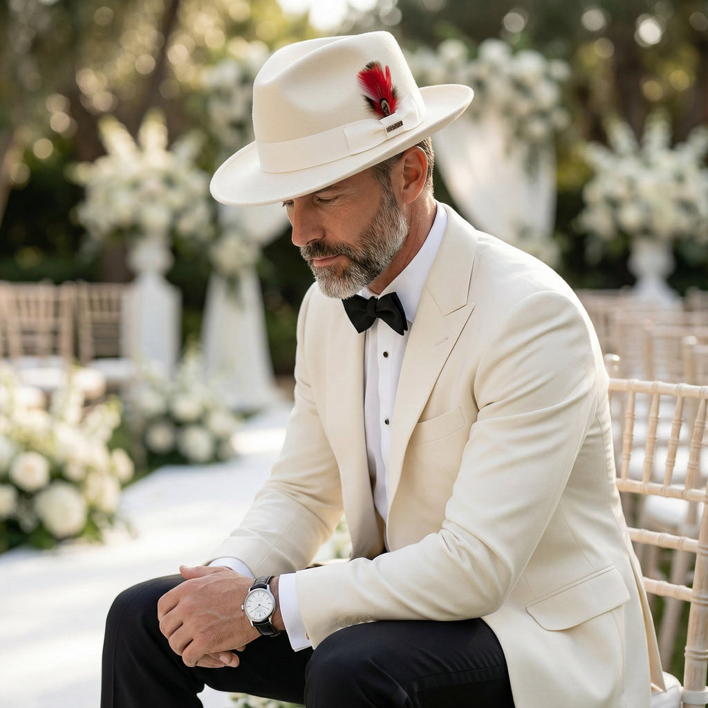 Crushable Off-White 100% Australian Wool Fedora Hat