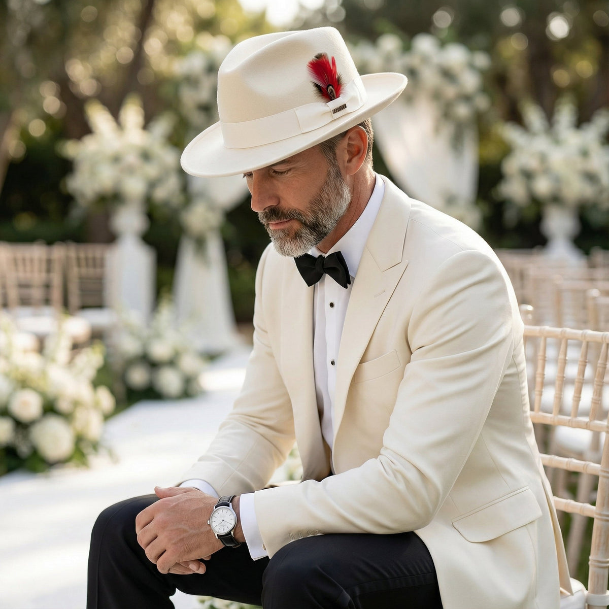 Off-White Crushable Wool Felt Fedora Hat for Men – 100% Australian Wool