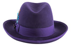 Ferrecci Purple Wool Felt Homburg Godfather Hat