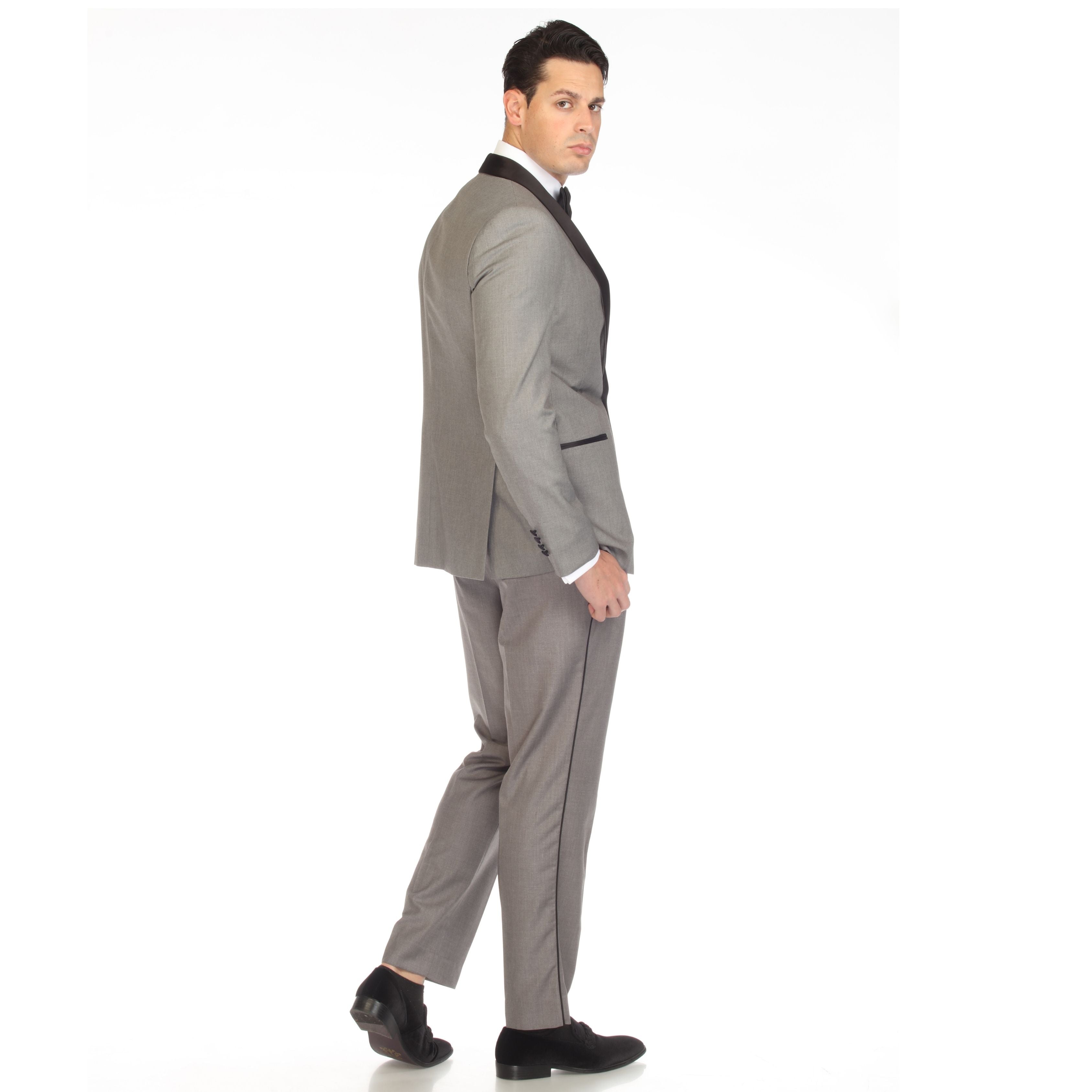 Ferrecci Men's Reno Grey Slim Fit Shawl Lapel 2 Piece Tuxedo Suit Set