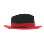 Puck Trilby  Ferrecci Two Tone Black Crown & Red Brim Trilby Hat