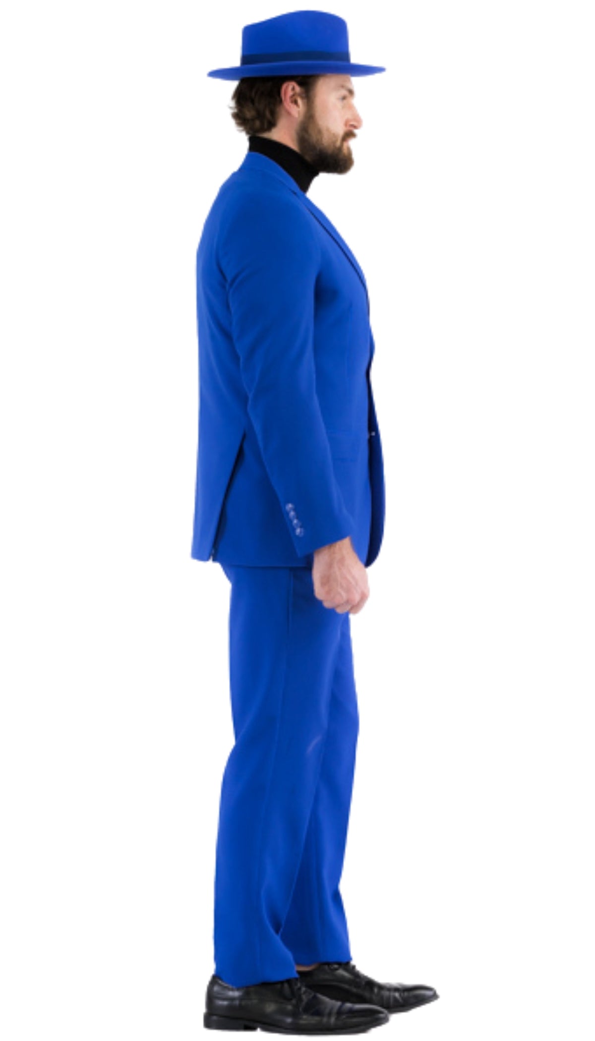 Paul Lorenzo Men's Royal Blue Slim Fit 2-Piece Suit - Notch Lapel, Flat Front Pants