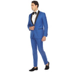 Ferrecci Men's Reno Royal Blue Slim Fit Shawl Lapel 2 Piece Tuxedo Suit Set