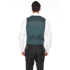 Men's Hunter Green Double Breasted Vest Set - Cruz Adjustable Wedding Waistcoat with Bow Tie, Necktie & Pocket Square, Sizes 36-54 | Ferrecci