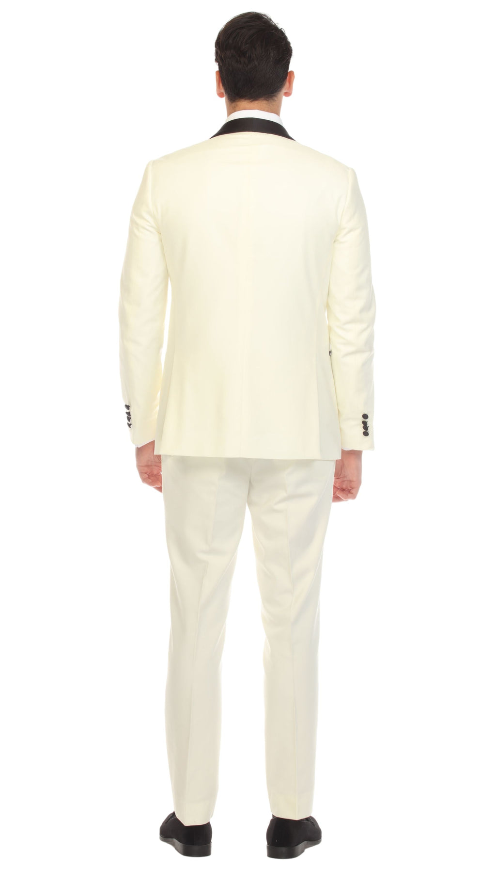 Ferrecci Men's Reno Off-White Slim Fit Shawl Lapel 2 Piece Tuxedo Suit Set