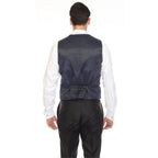 Men's Navy Double Breasted Vest Set - Cruz Adjustable Wedding Waistcoat with Bow Tie, Necktie & Pocket Square, Sizes 36-54 | Ferrecci